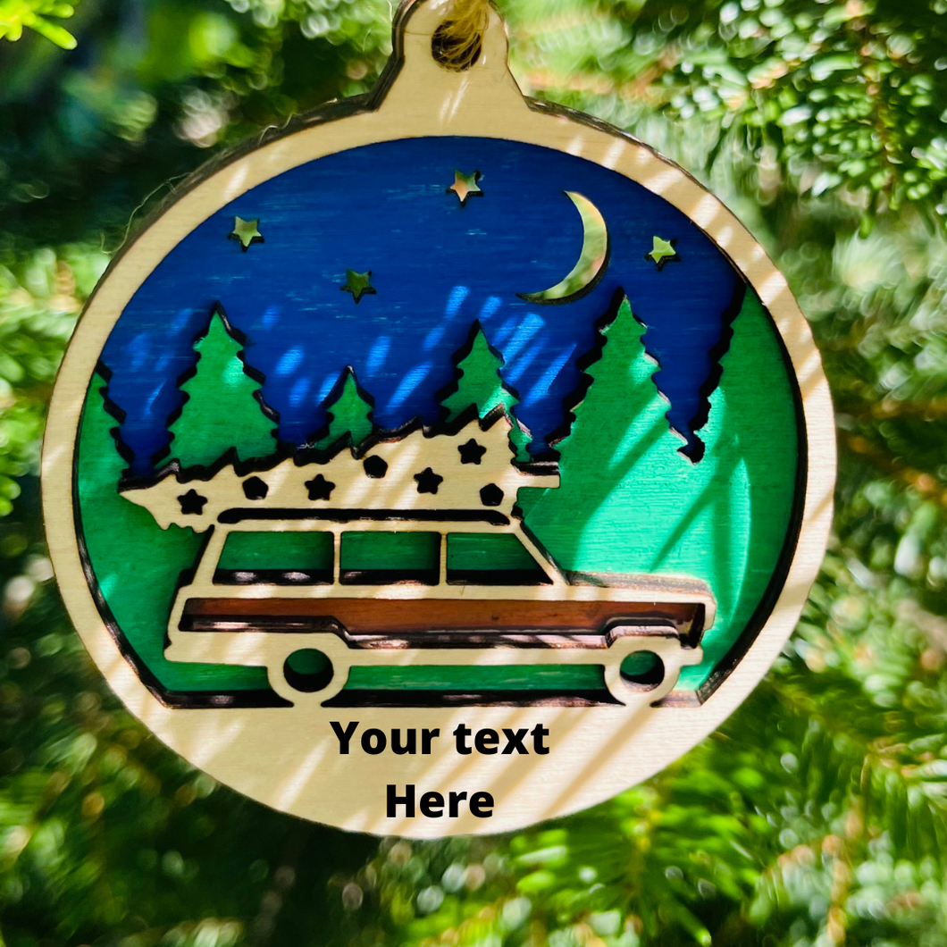 Station Wagon Christmas Ornament | Happy Holidays | Christmas Gift | Tree Ornament