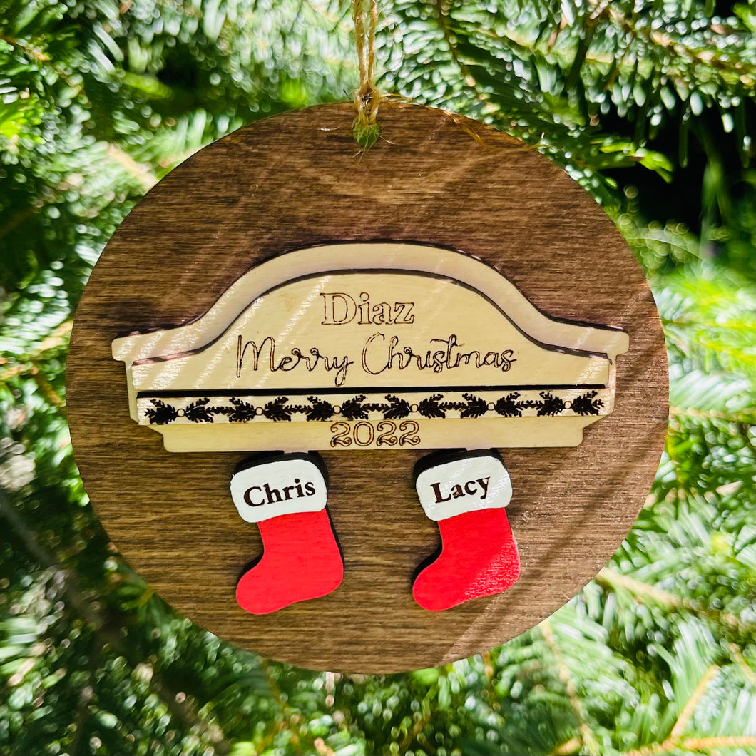 Customized Family Name Stocking Ornament | 2-8 names | Christmas Gift | Tree Ornament